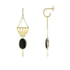 Boucles d'oreilles dorées acrylique