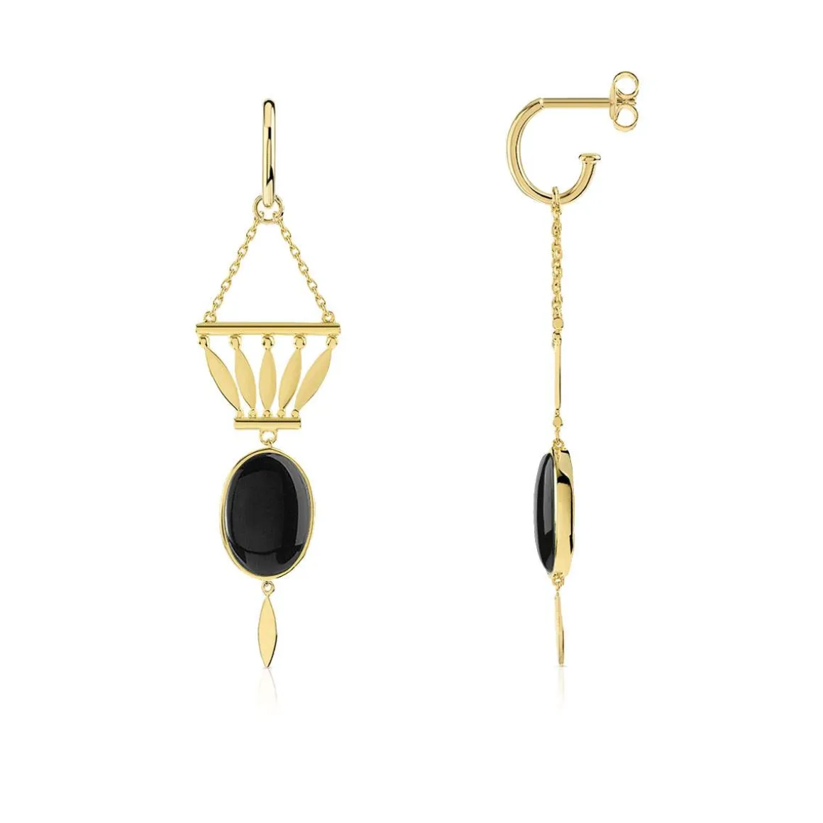 Boucles d'oreilles dorées acrylique