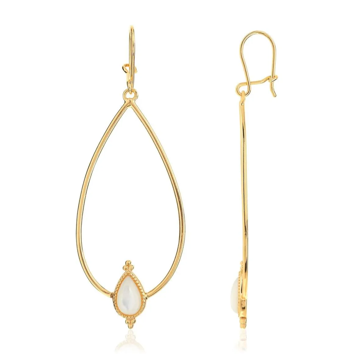 Boucles d'oreilles dorées nacres
