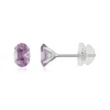 Boucles d'oreilles or 375 blanc améthystes 0.84 carat