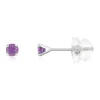 Boucles d'oreilles or 375 blanc améthystes 0.24 carat