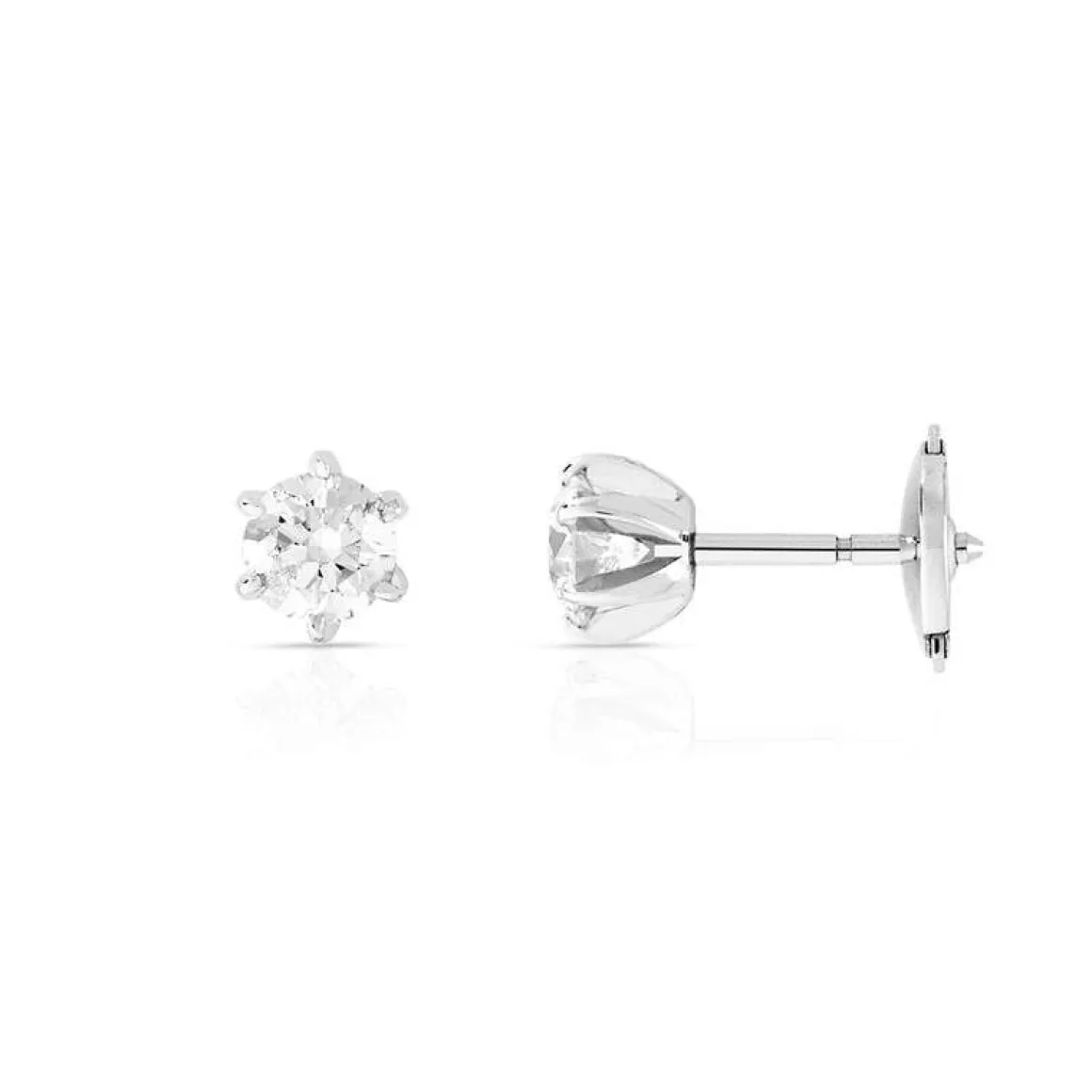 Boucles d'oreilles or 750 blanc diamant