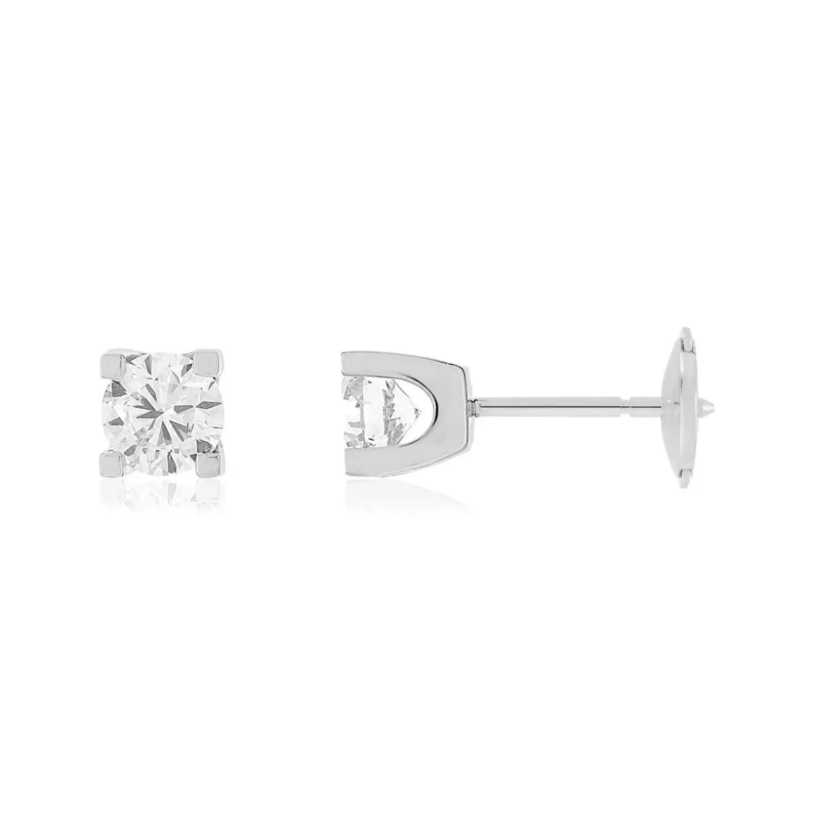 Boucles d'oreilles or 750 blanc diamant HP1 1 carat