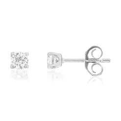 Boucles d'oreilles or 750 blanc diamant HP1 0,3 carat