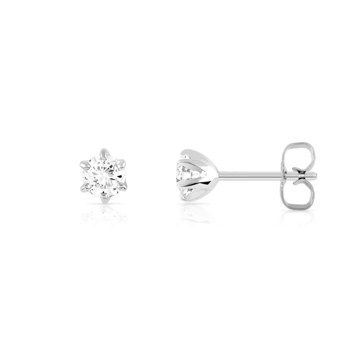 Boucles d'oreilles or 750 blanc diamant H/P1