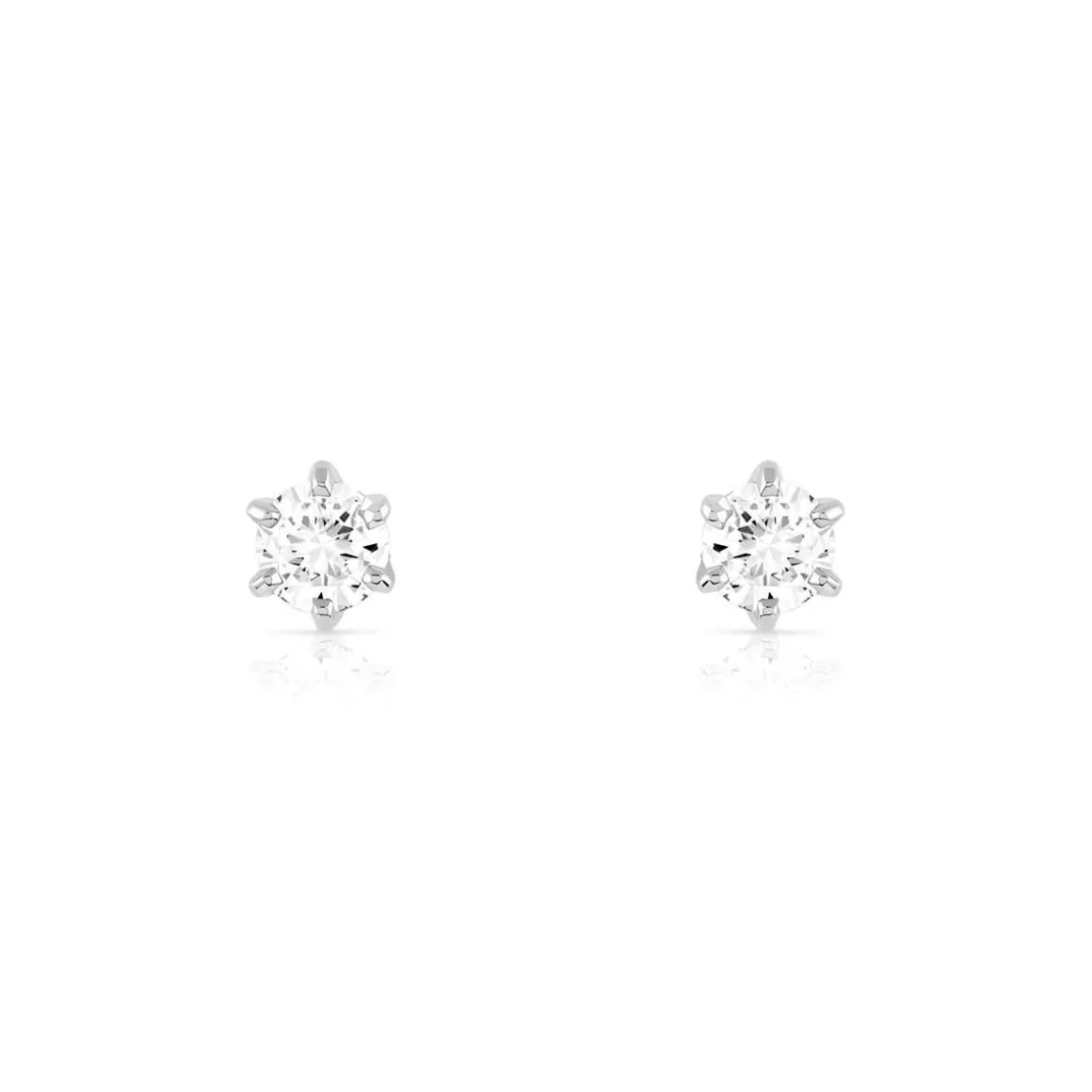 Boucles d'oreilles or 750 blanc diamant H/P1