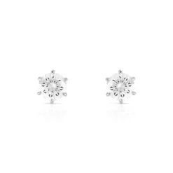 Boucles d'oreilles or 750 blanc diamant H/P1
