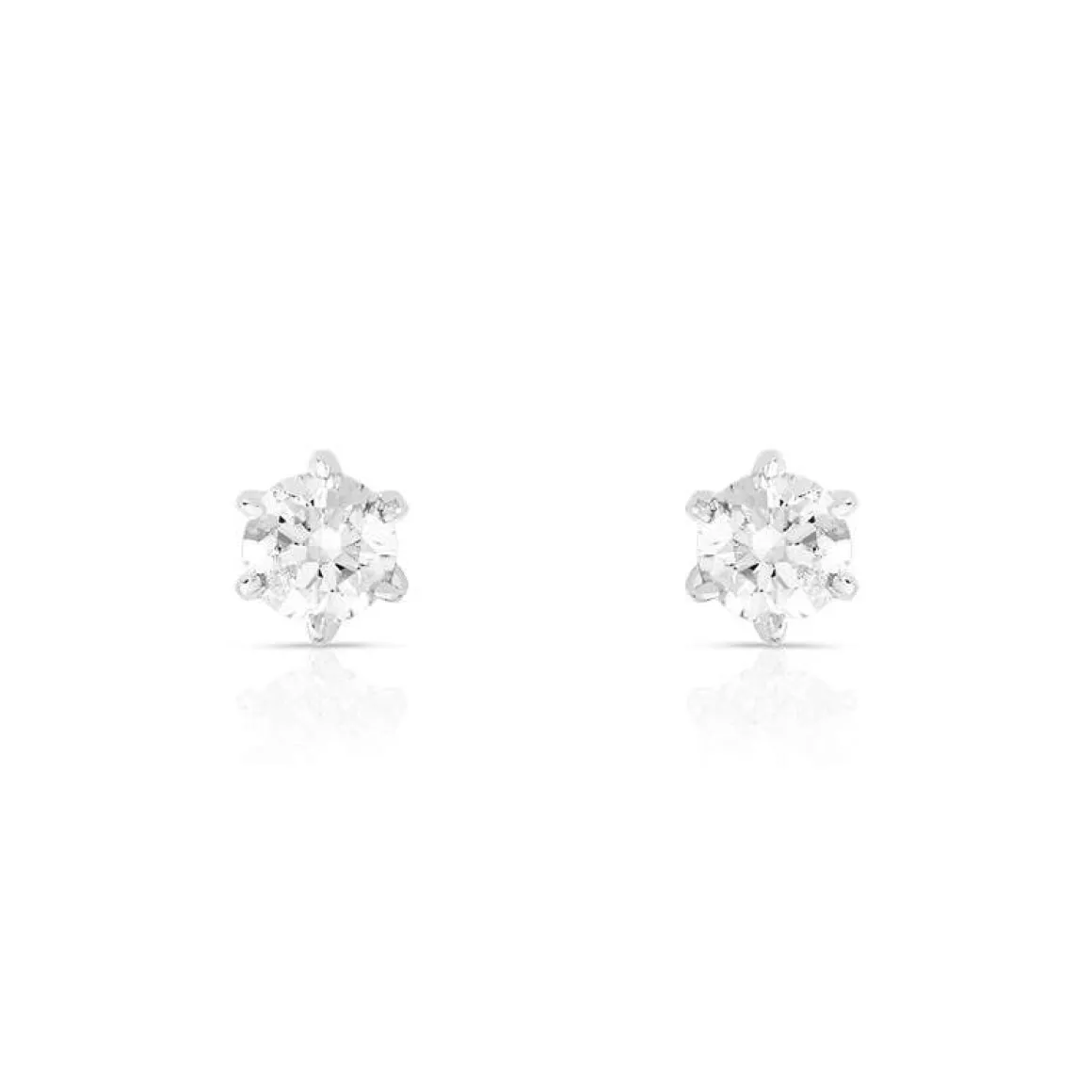 Boucles d'oreilles or 750 blanc diamant