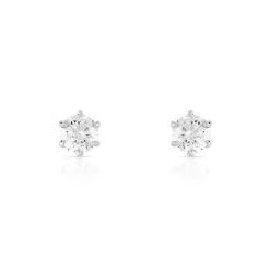 Boucles d'oreilles or 750 blanc diamant H/P1