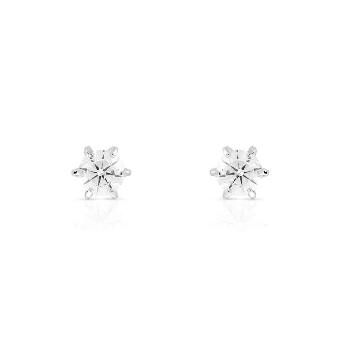 Boucles d'oreilles or 750 blanc diamant
