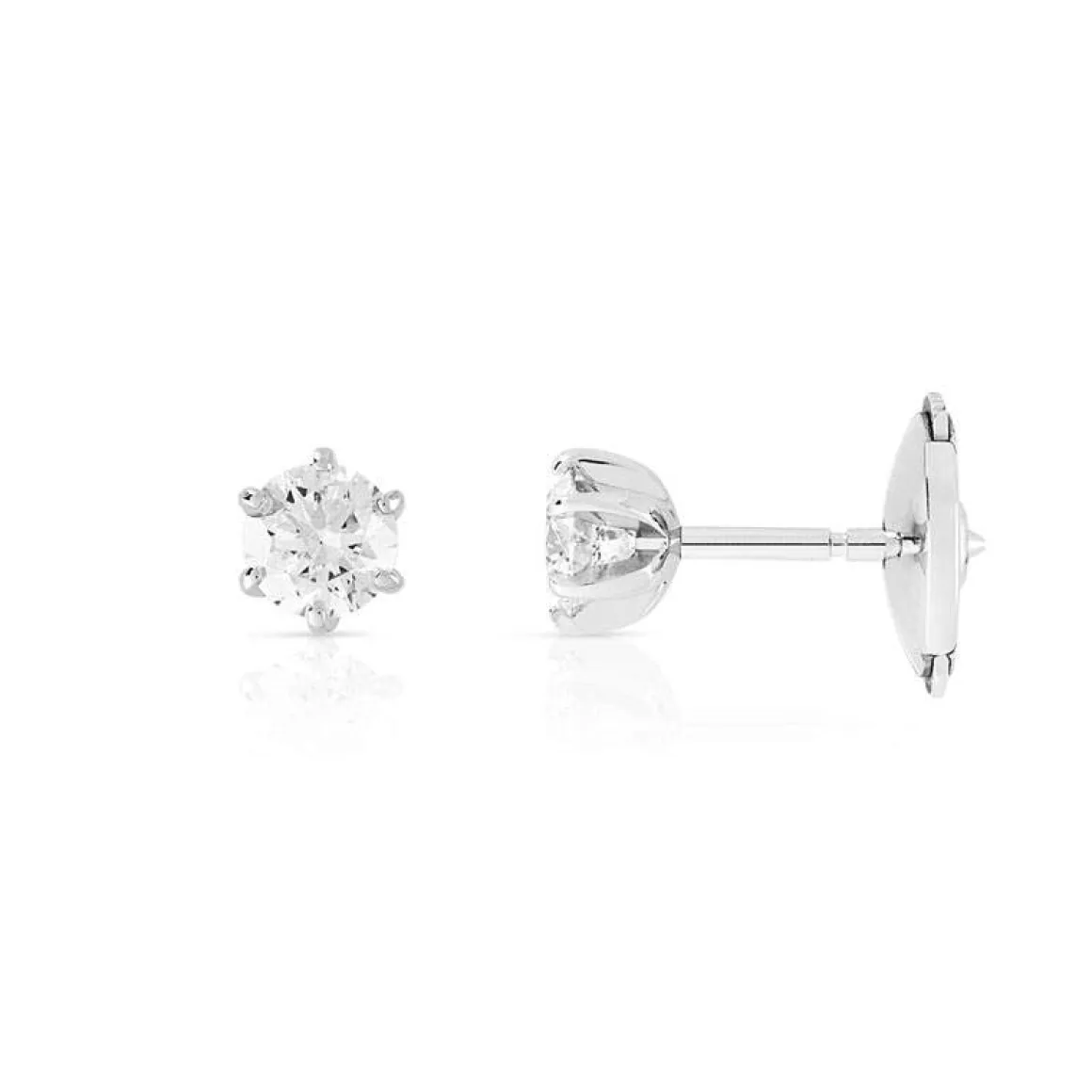 Boucles d'oreilles or 750 blanc diamant
