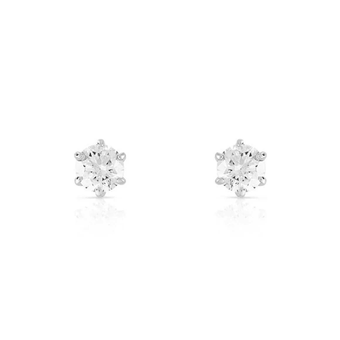 Boucles d'oreilles or 750 blanc diamant