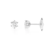 Boucles d'oreilles or 750 blanc diamants synthétiques 0.50 carat