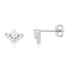 Boucles d'oreilles or blanc 750 diamants synthétiques