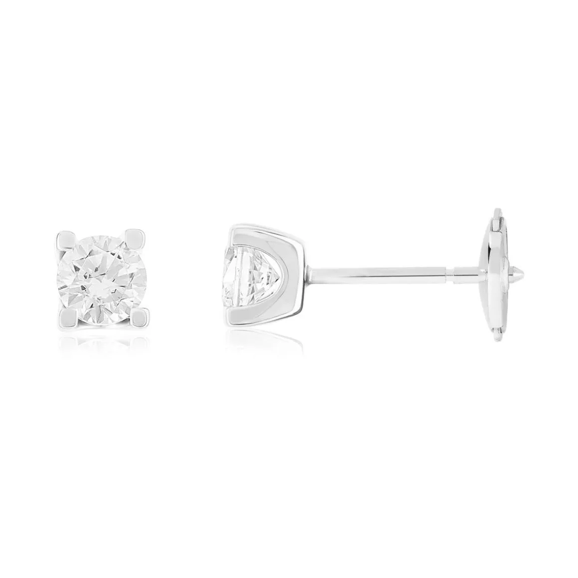 Boucles d'oreilles or 750 blanc diamant HP1 0,8 carat