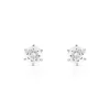 Boucles d'oreilles or 750 blanc diamant