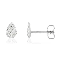 Boucles d'oreilles or blanc 750 diamants