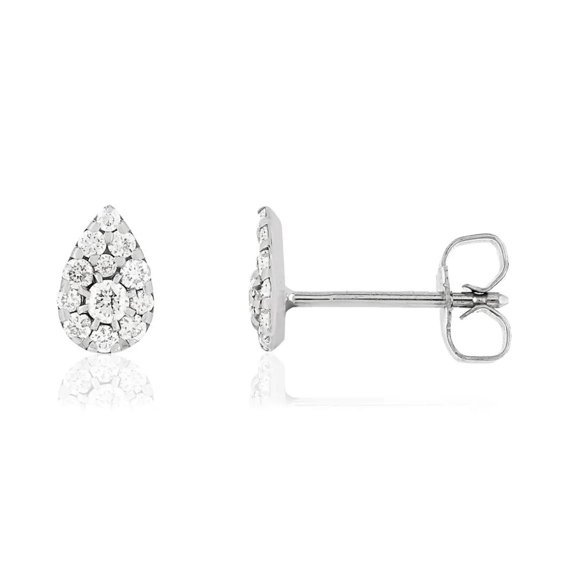 Boucles d'oreilles or blanc 750 diamants