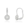 Boucles d'oreilles or 750 blanc dormeuses diamants