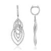 Boucles d'oreilles or blanc 750 et diamants