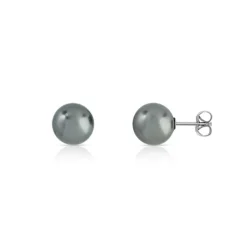 Boucles d'oreilles or 375 blanc perles de Tahiti