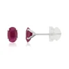 Boucles d'oreilles or 375 blanc rubis 1.2 carat