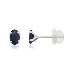 Boucles d'oreilles or 375 blanc saphirs 1.4 carat