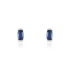 Boucles d'oreilles or 750 blanc saphirs ovales