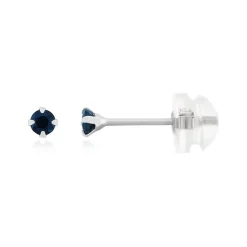 Boucles d'oreilles or 375 blanc saphirs 0.18 carat