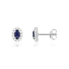 Boucles d'oreilles or blanc 750 saphirs diamants
