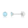 Boucles d'oreilles or blanc 375 topazes bleues traitées