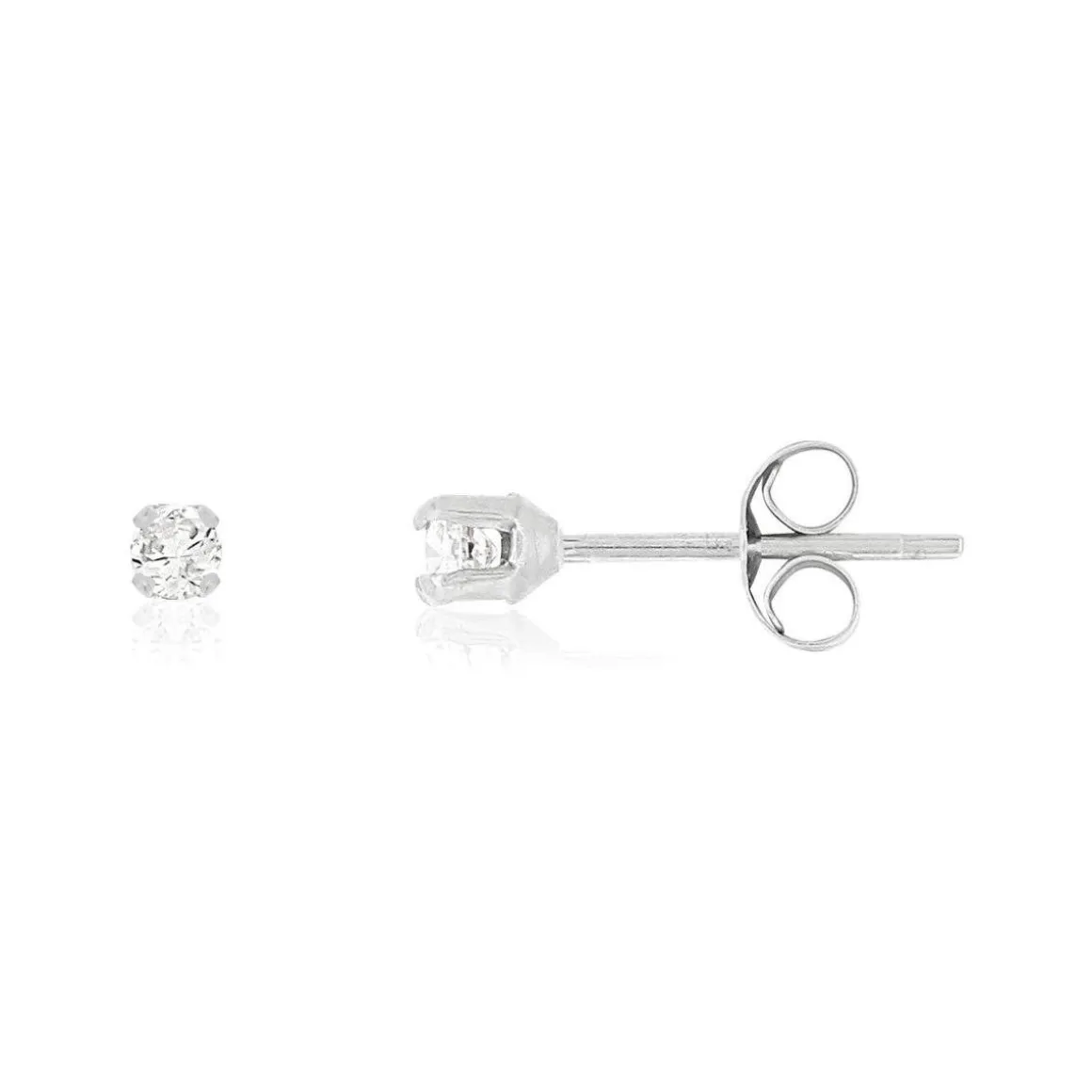 Boucles d'oreilles or blanc 375 zirconias