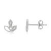 Boucles d'oreilles or blanc 375 zirconias