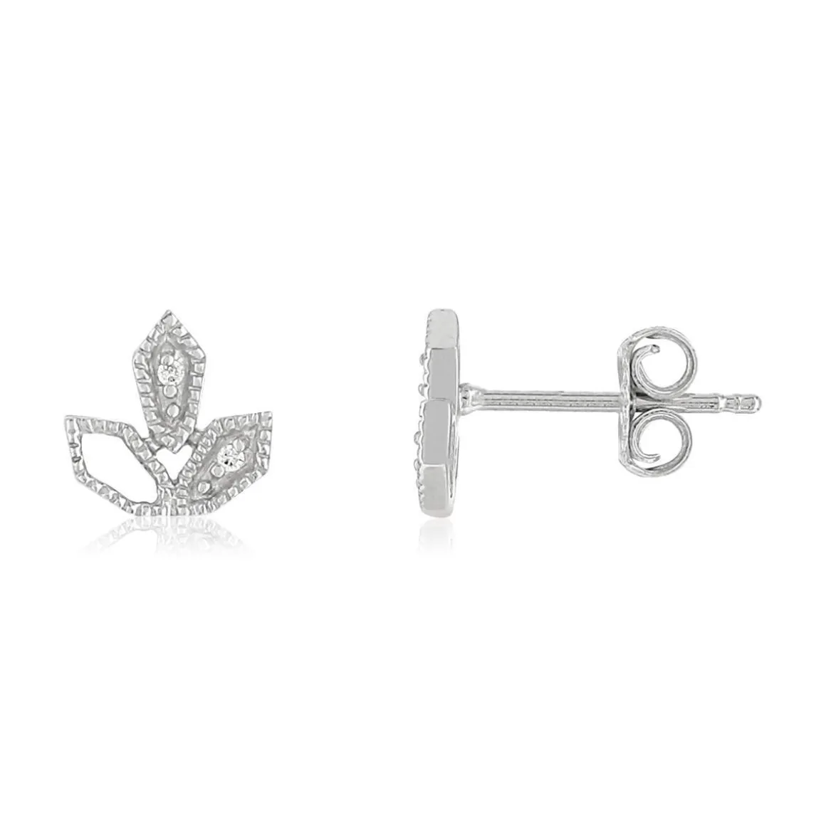 Boucles d'oreilles or blanc 375 zirconias