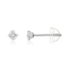 Boucles d'oreilles or 375 blanc zirconias blancs