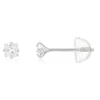 Boucles d'oreilles or 375 blanc zirconias blancs