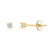 Boucles d'oreilles or jaune 375 aigues marine