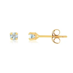 Boucles d'oreilles or jaune 375 aigues marine