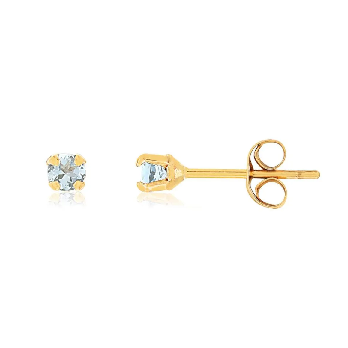 Boucles d'oreilles or jaune 375 aigues marine
