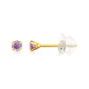 Boucles d'oreilles or 375 jaune améthystes 0.24 carat