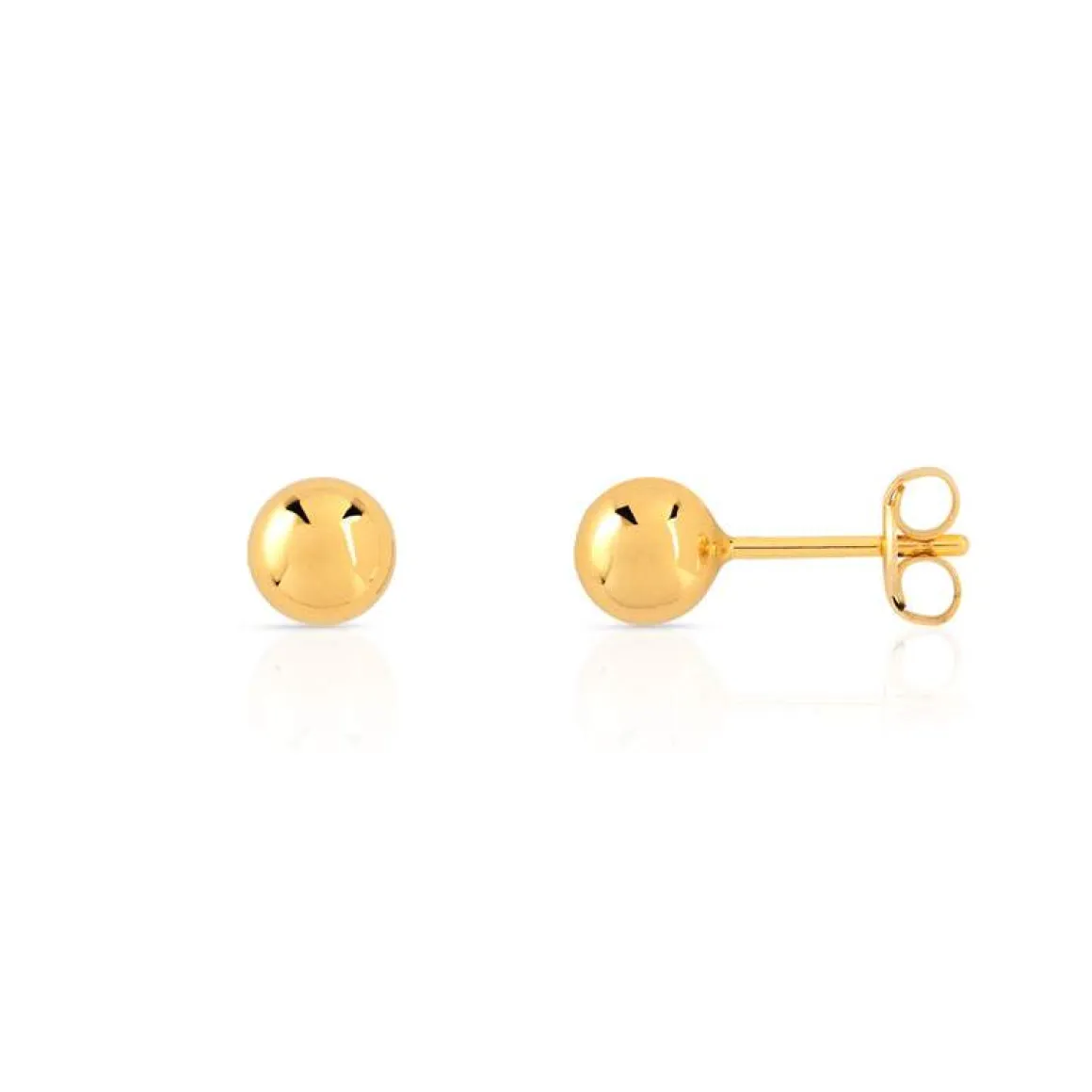 Boucles d'oreilles or 375 jaune boules polies