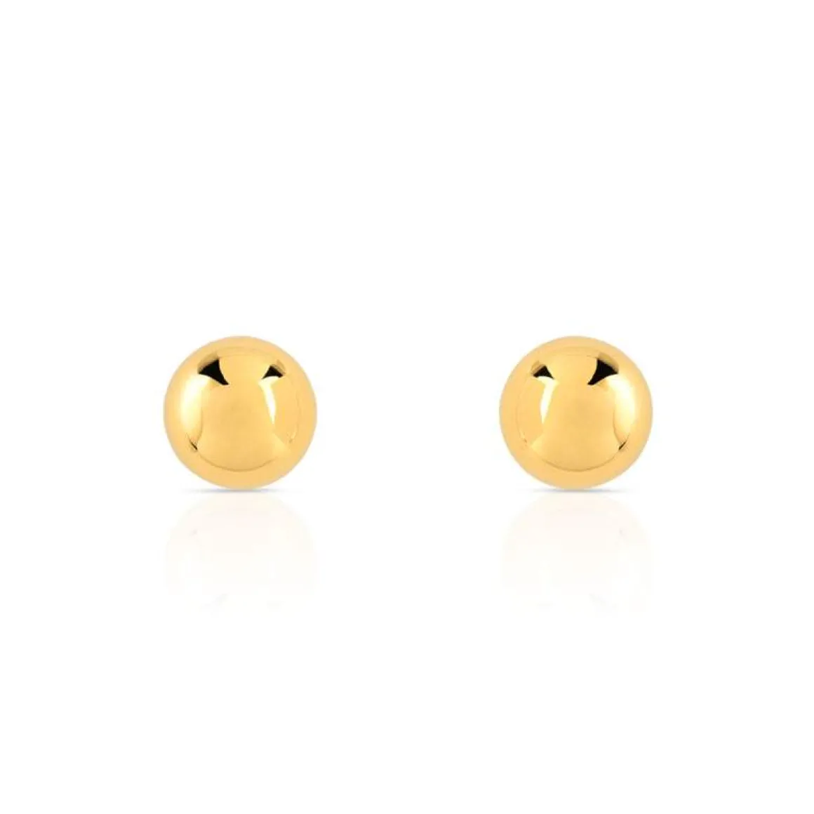 Boucles d'oreilles or 375 jaune boules polies