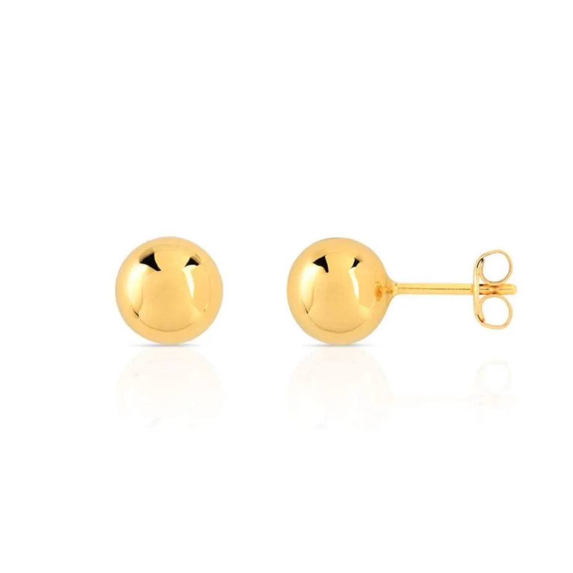 Boucles d'oreilles or 375 jaune boules polies