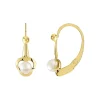 Boucles d'oreilles or 375 jaune brisures perles de culture Chine