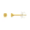 Boucles d'oreilles or 375 jaune citrines 0.19 carat