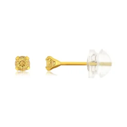 Boucles d'oreilles or 375 jaune citrines 0.19 carat