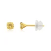 Boucles d'oreilles or 375 jaune citrines 0,19 carat