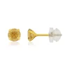 Boucles d'oreilles or 375 jaune citrines 0,84 carat
