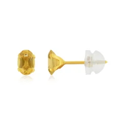 Boucles d'oreilles or 375 jaune citrines 0.74 carat