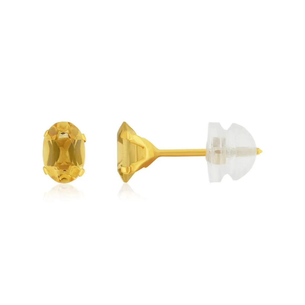 Boucles d'oreilles or 375 jaune citrines 0.74 carat